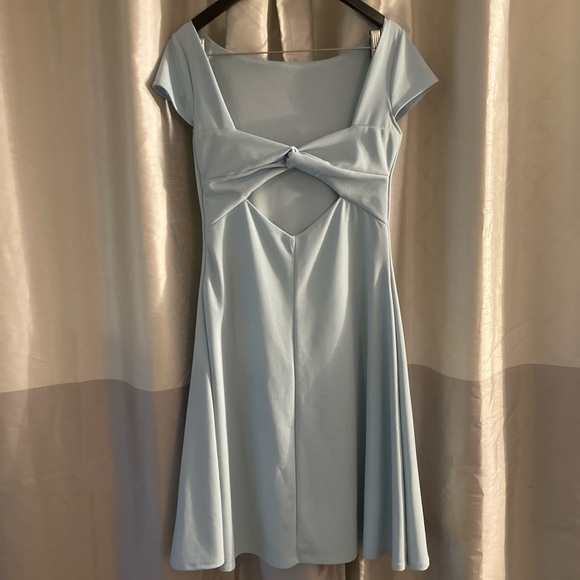 FRANCESCAS 🦋 Powder Blue A-Line, Boat Neck Dress - Picture 2 of 5
